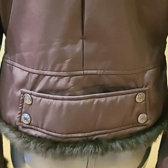 Christian Dior Vintage Winter Jacket in Chestnut Brown with Fur Trim size 40 / 8 - Picture 10 of 15